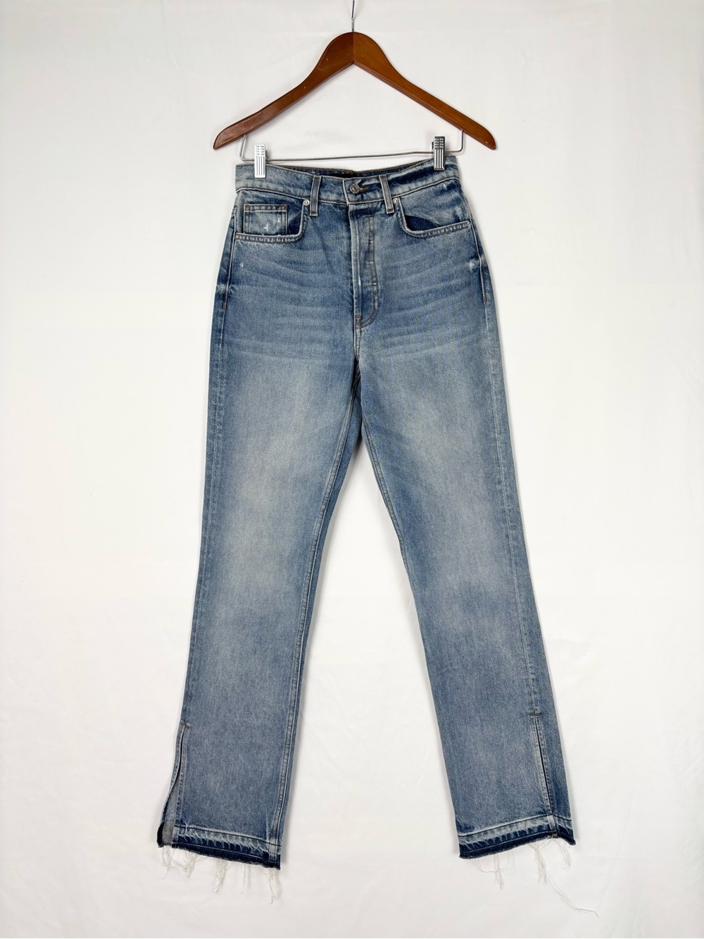 EB Denim Unraveled Two Split Straight Leg Jeans Size 26